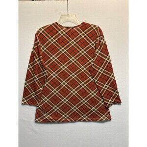 Paniz Red Plaid Long-Sleeve Knit Top XL